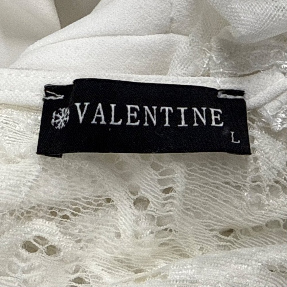 Valentine White Lace Sleeveless Wide Leg Jumpsuit For Women Sz L - Picture 8 of 9